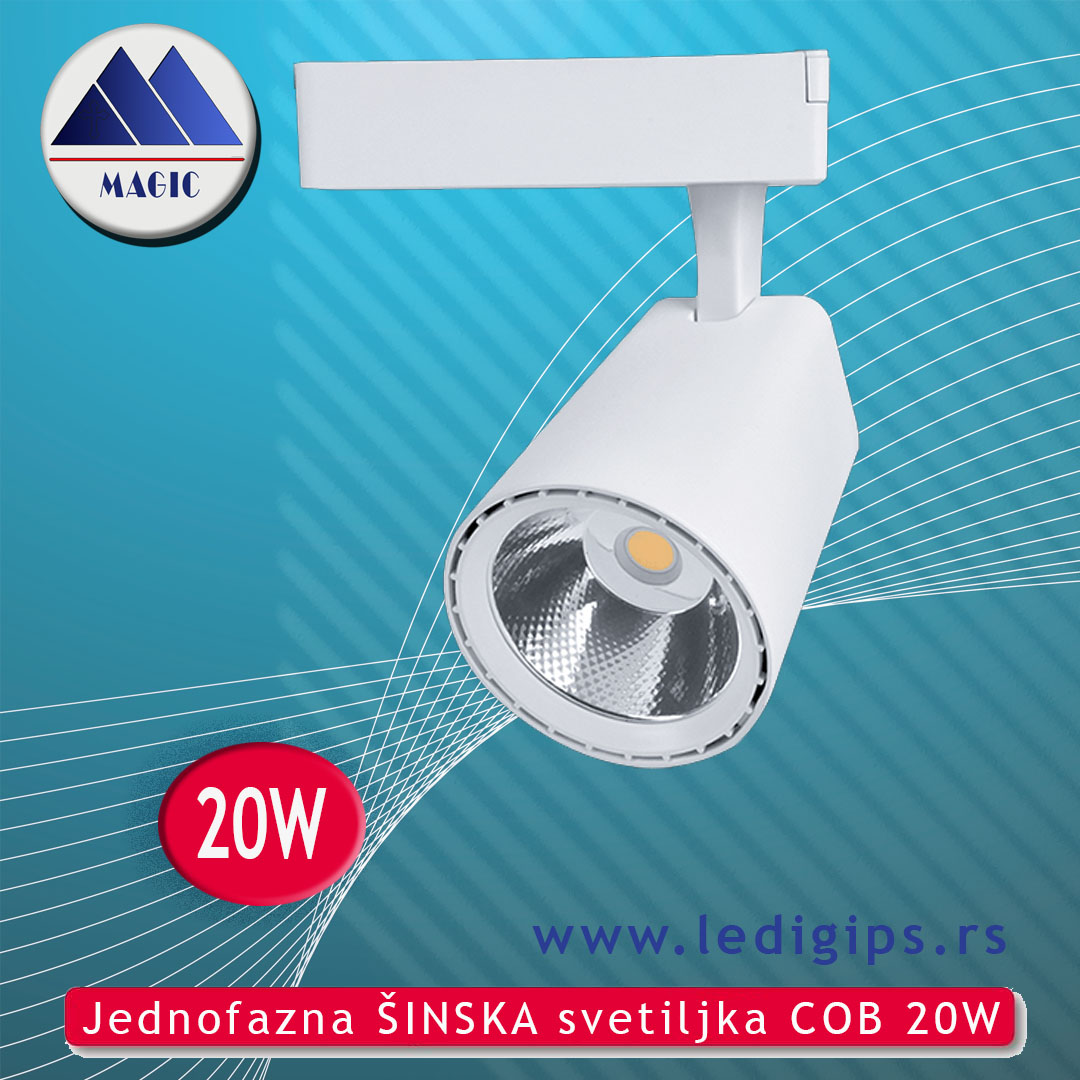 Jednofazna ŠINSKA svetiljka COB 20W