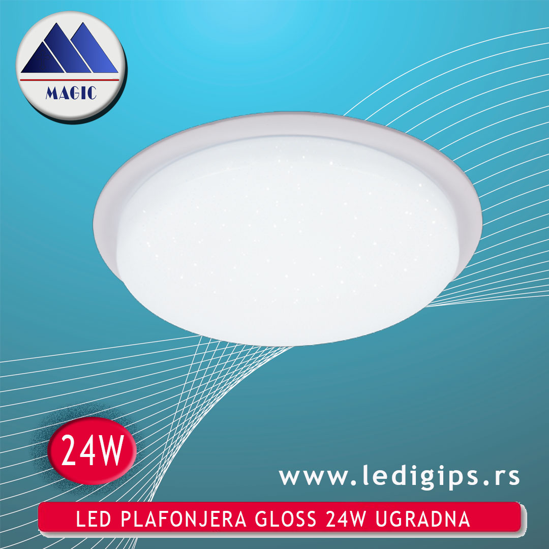 LED PLAFONJERA GLOSS 24W UGRADNA MONTAŽA