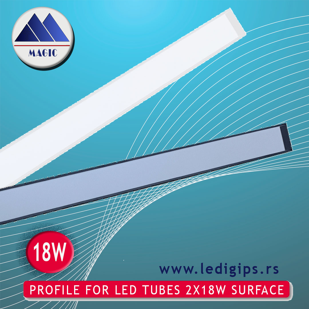 PROFILE FOR LED TUBES 2Х18W SURFACE - Magic Light profesionalna LED rasveta