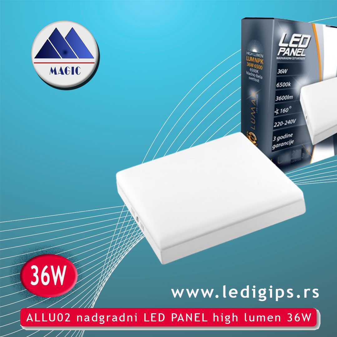 ALLU02 nadgradni LED PANEL high lumen 36W