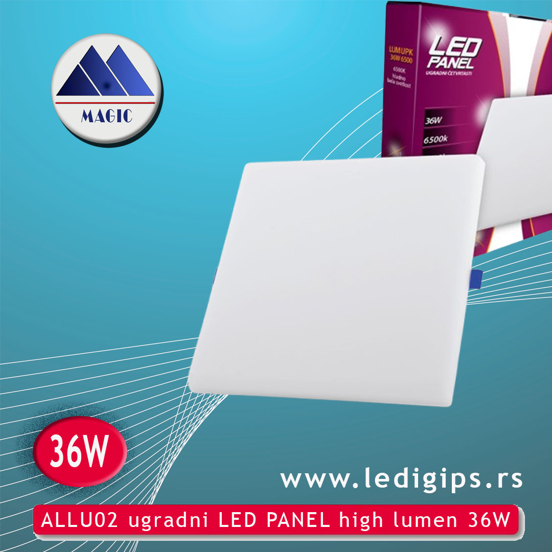 ALLU02 ugradni LED PANEL high lumen 36W 6500K