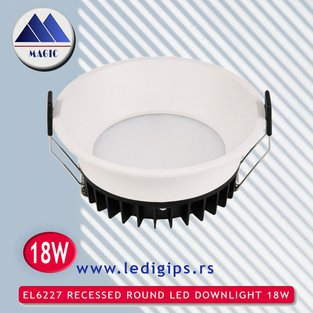 EL6227 RECESSED ROUND LED DOWNLIGHT 18W