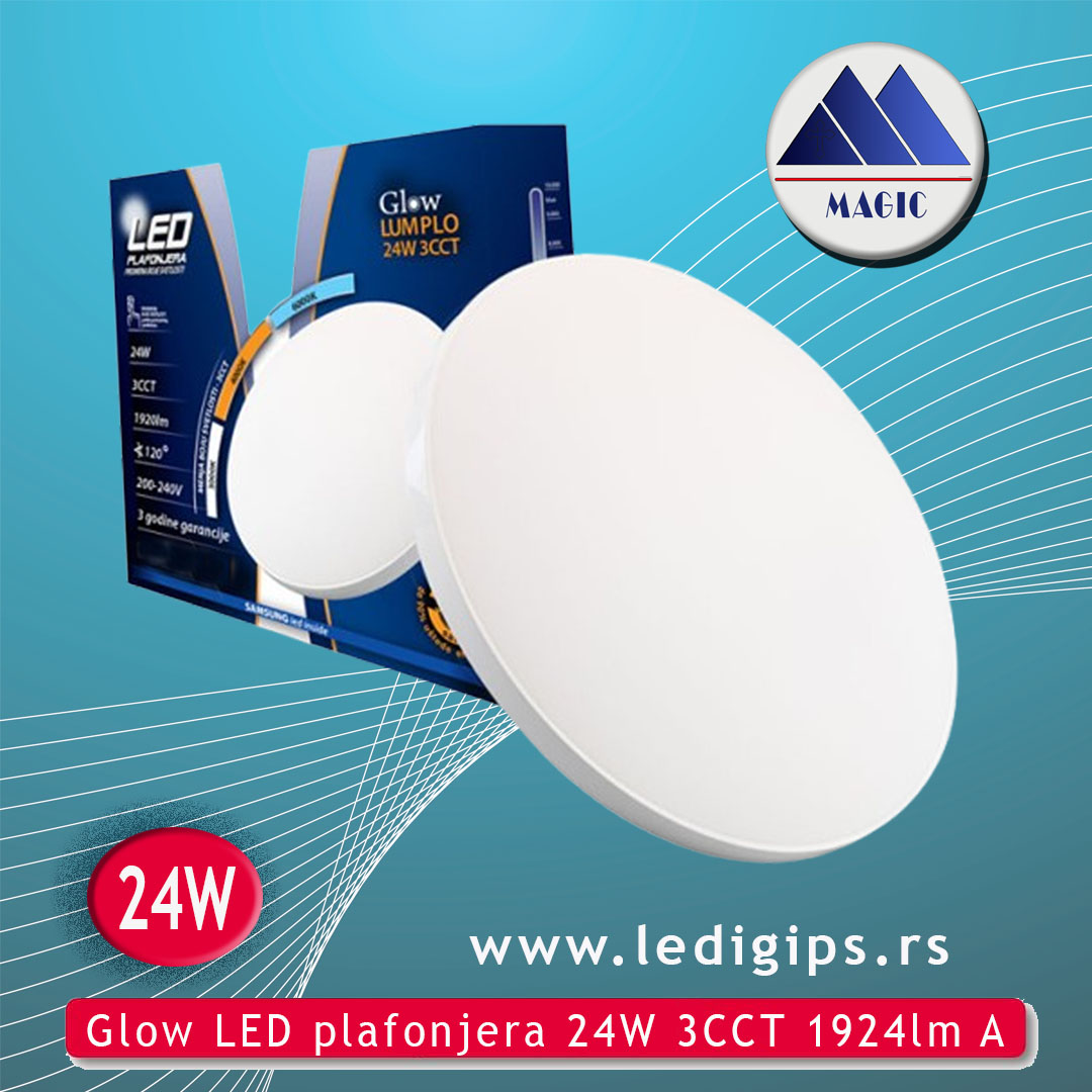 Glow LED plafonjera 24W 3CCT 1924lm A