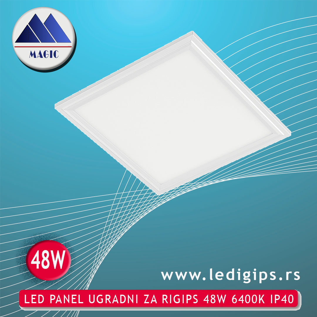 LED PANEL UGRADNI ZA RIGIPS 48W 6400K IP40