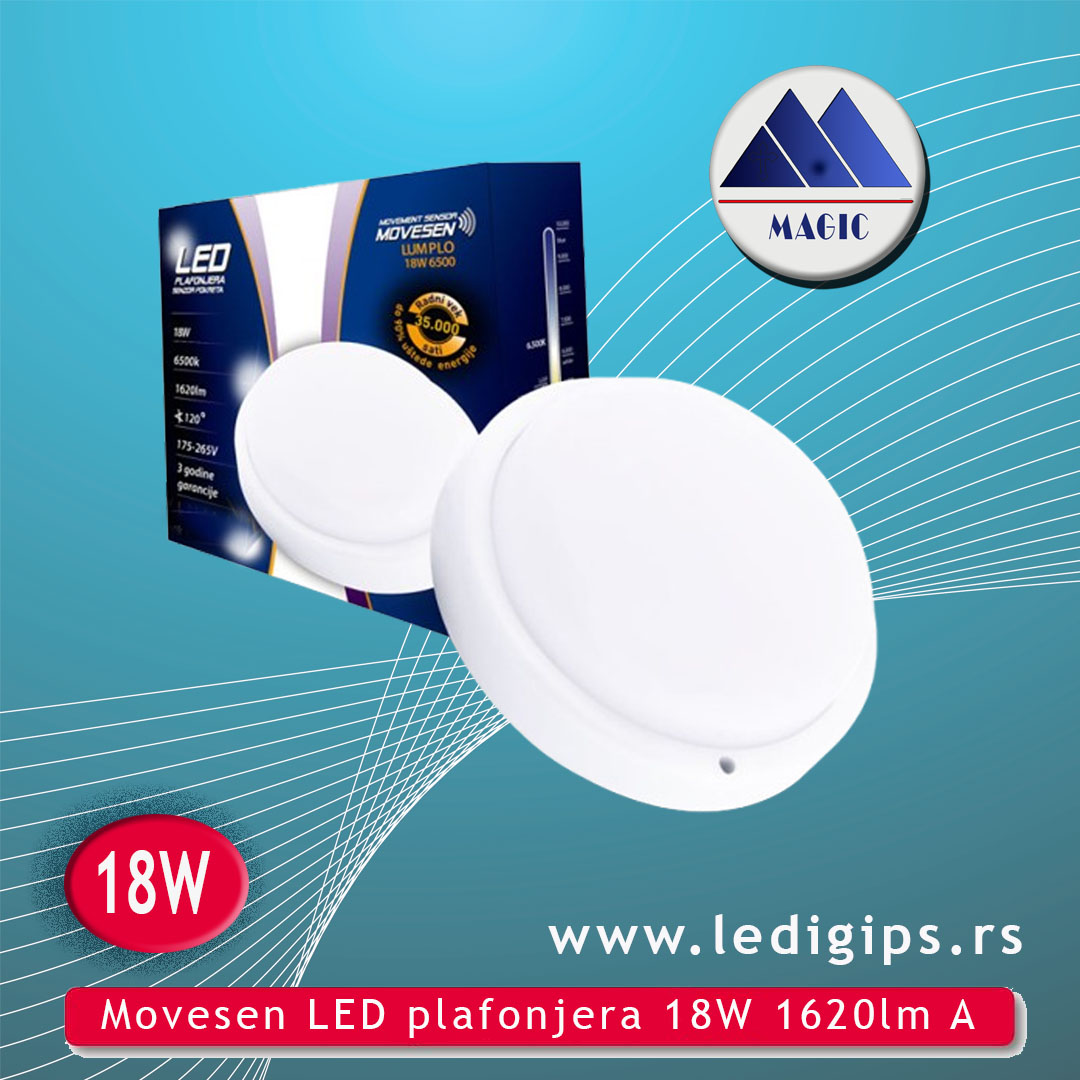 Movesen LED plafonjera 18W 1620lm A
