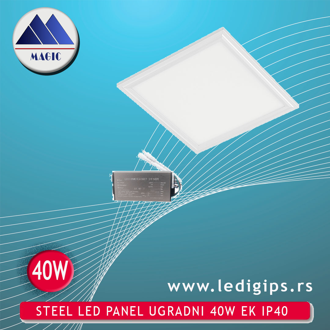 STEEL LED PANEL UGRADNI 40W EK IP40