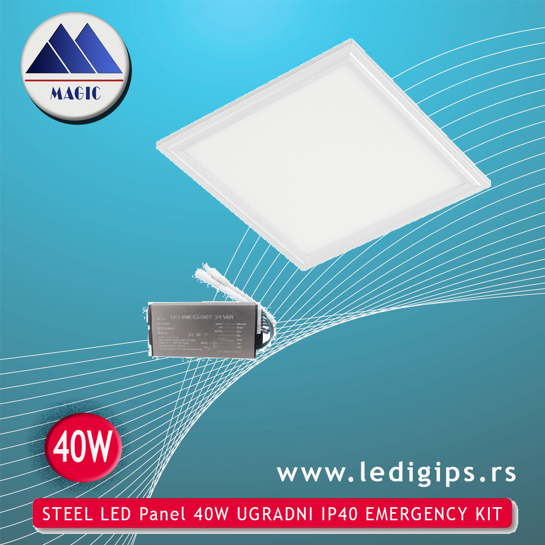 STEEL LED Panel 40W UGRADNI IP40 EMERGENCY KIT