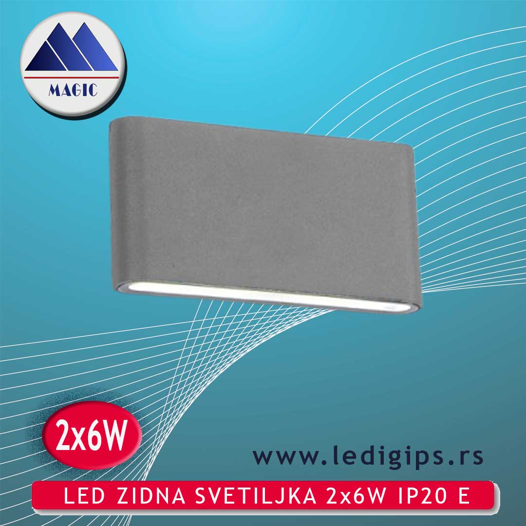 LED ZIDNA SVETILJKA 2x6W IP20 E