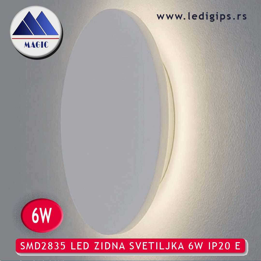 SMD2835 LED ZIDNA SVETILJKA 6W IP20 E